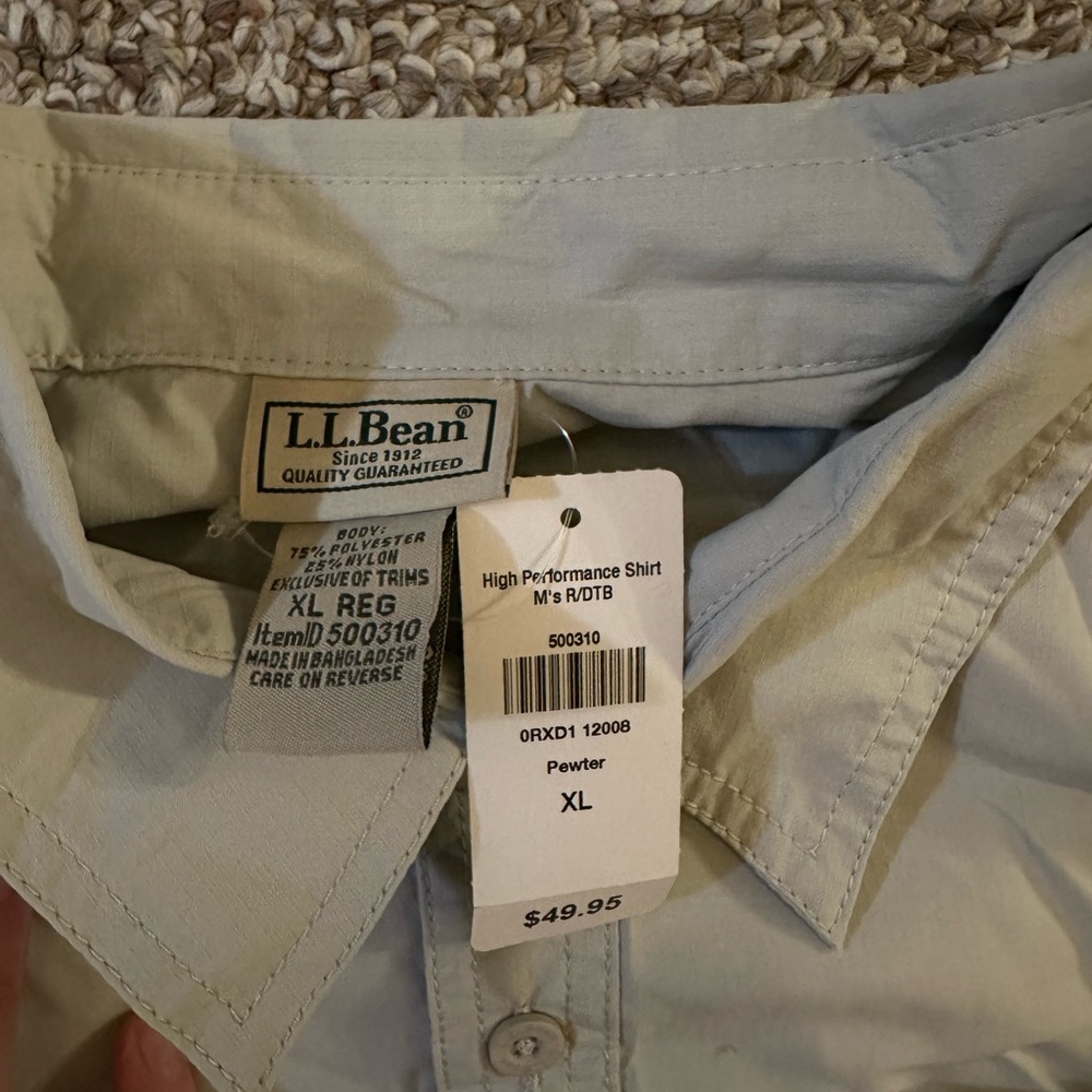 XL Men’s Tan LL Bean Button up Shirt